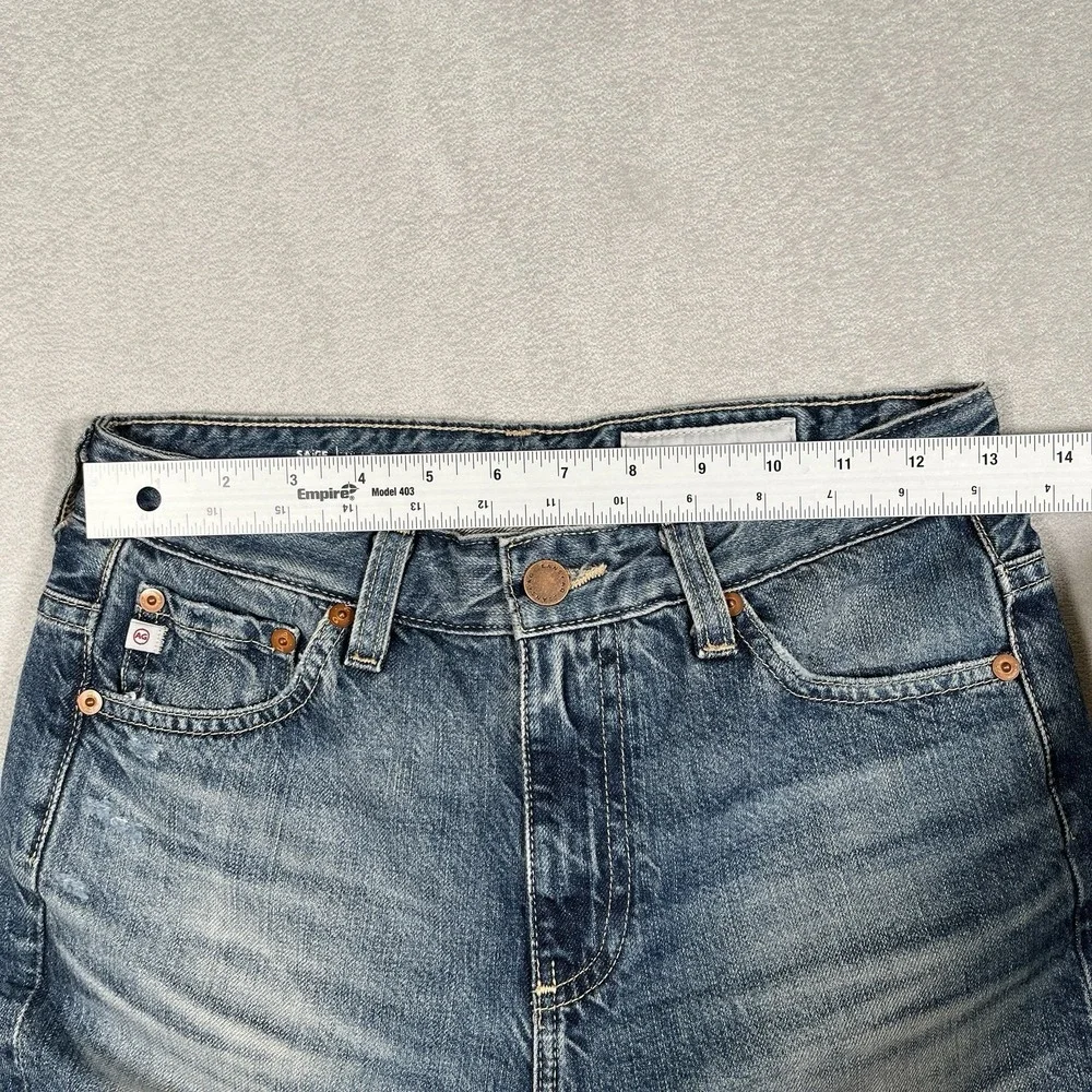 AG-ED Adriano Goldschmied 25 Saige High Rise Straight Jeans Japanese Denim